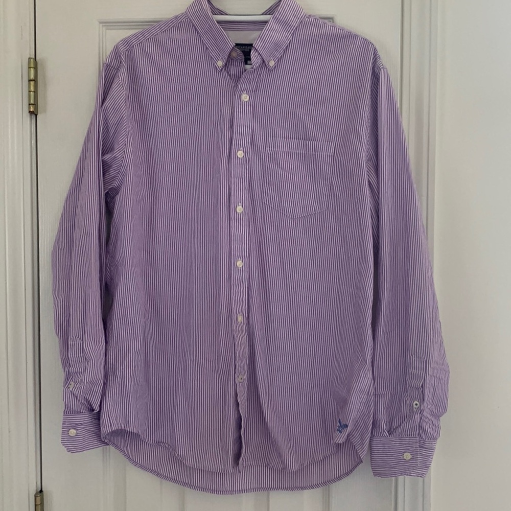 Men’s striped button down shirt